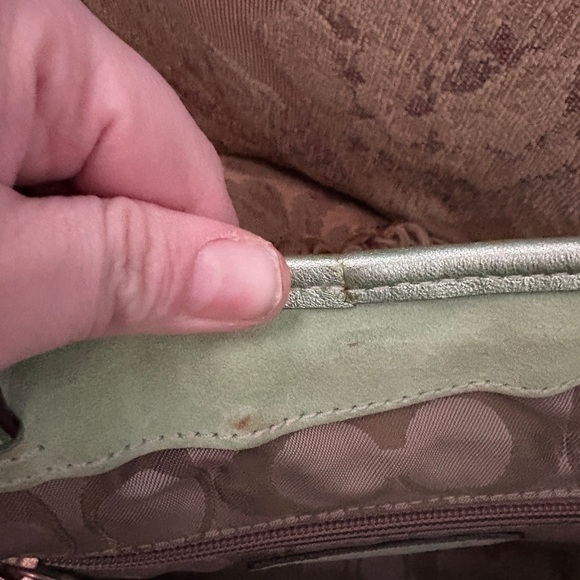 Coach Elegant Green and Tan Woven Women's Bag - Picture 8 of 10